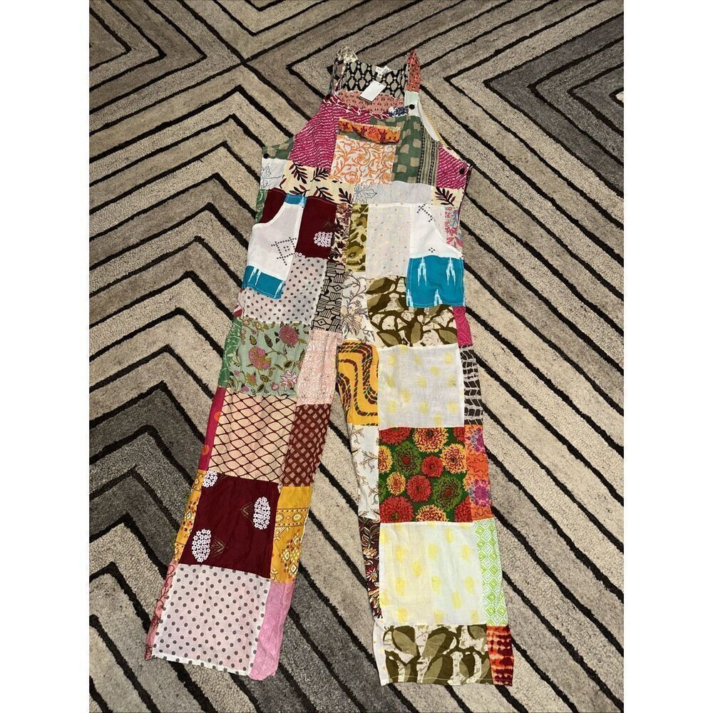 NWT Ashley Taylor Patchwork Overalls Jumpsuit Boh… - image 1